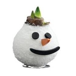 Amar.Bol Wachs Schneemann rote Bl. 32cm H022