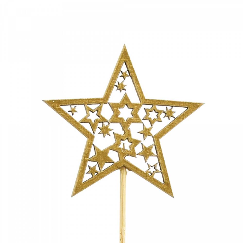 Stern auf Stab gold L20cm 06cm