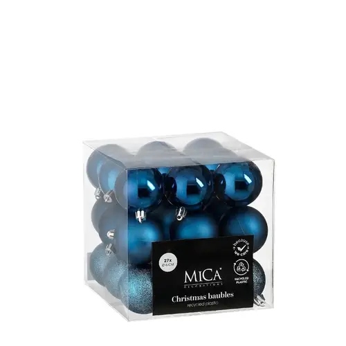 Kugel Plastik mix blau D06cm x27 