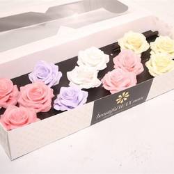 Seiden Wachs Rose pastel mix D10cm (9065) Lavendel