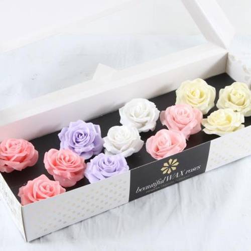 Seiden Wachs Rose pastel mix D10cm (9065) Lavendel
