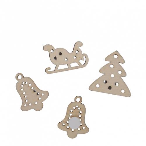 Aufkleber Weihnachten mix Holz 2.5cm x48