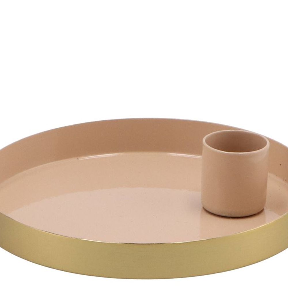 Kerzenständer Teller sand 12x12x2,5cm