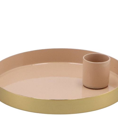 Kerzenständer Teller sand 12x12x2,5cm