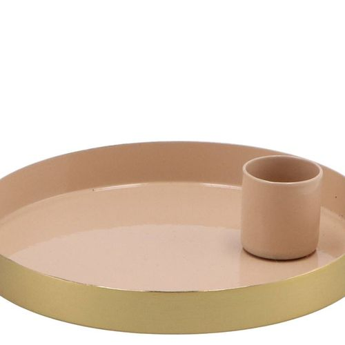 Kerzenständer Teller sand 12x12x2,5cm