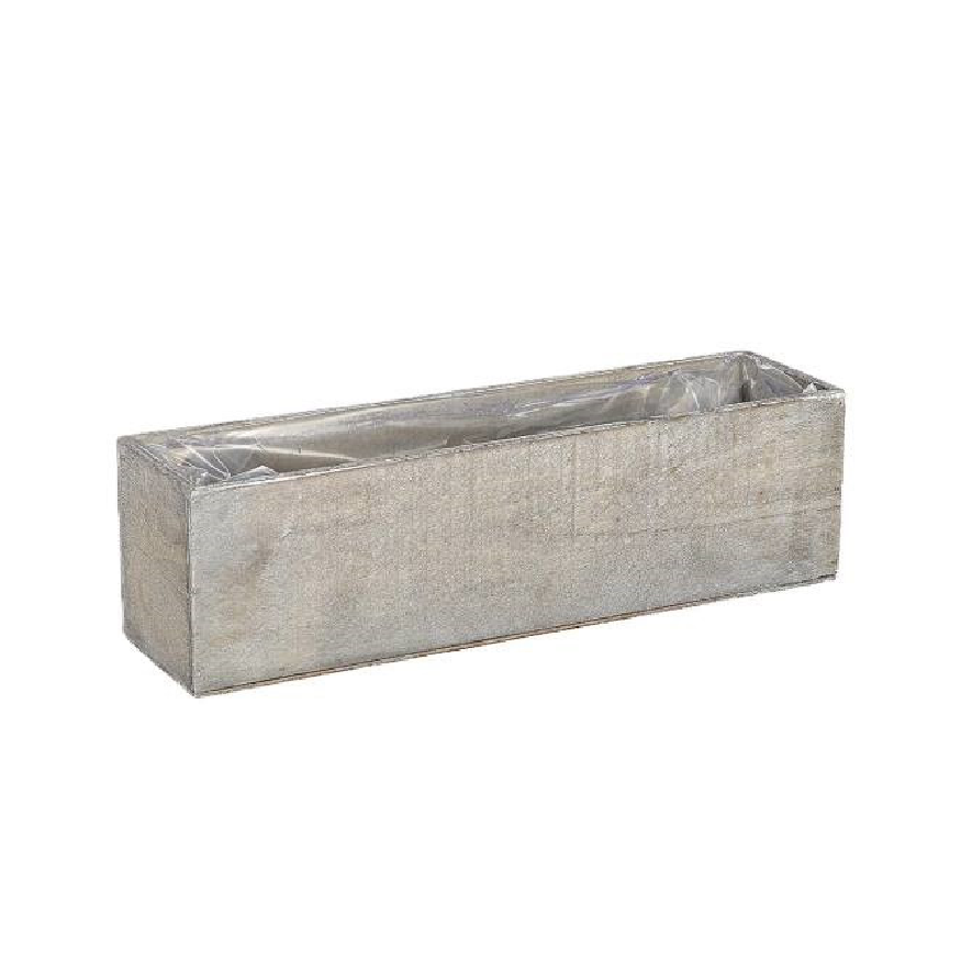 Holz Übertopf Cassia grau wash 39x09x10cm