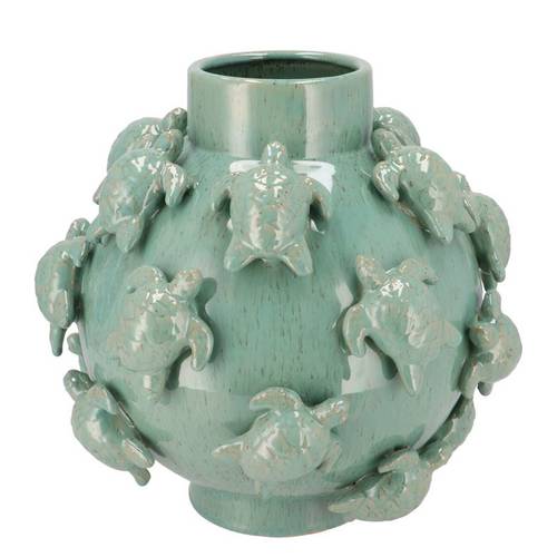 Keramik Vase Schildkröte grün 32x32x30cm