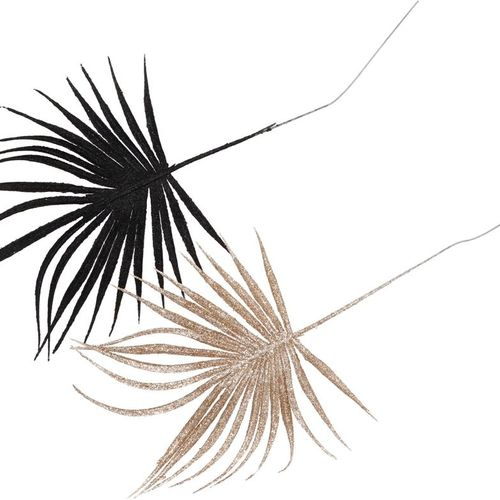 Deko Palm schwarz champagne 36cm ass p/12
