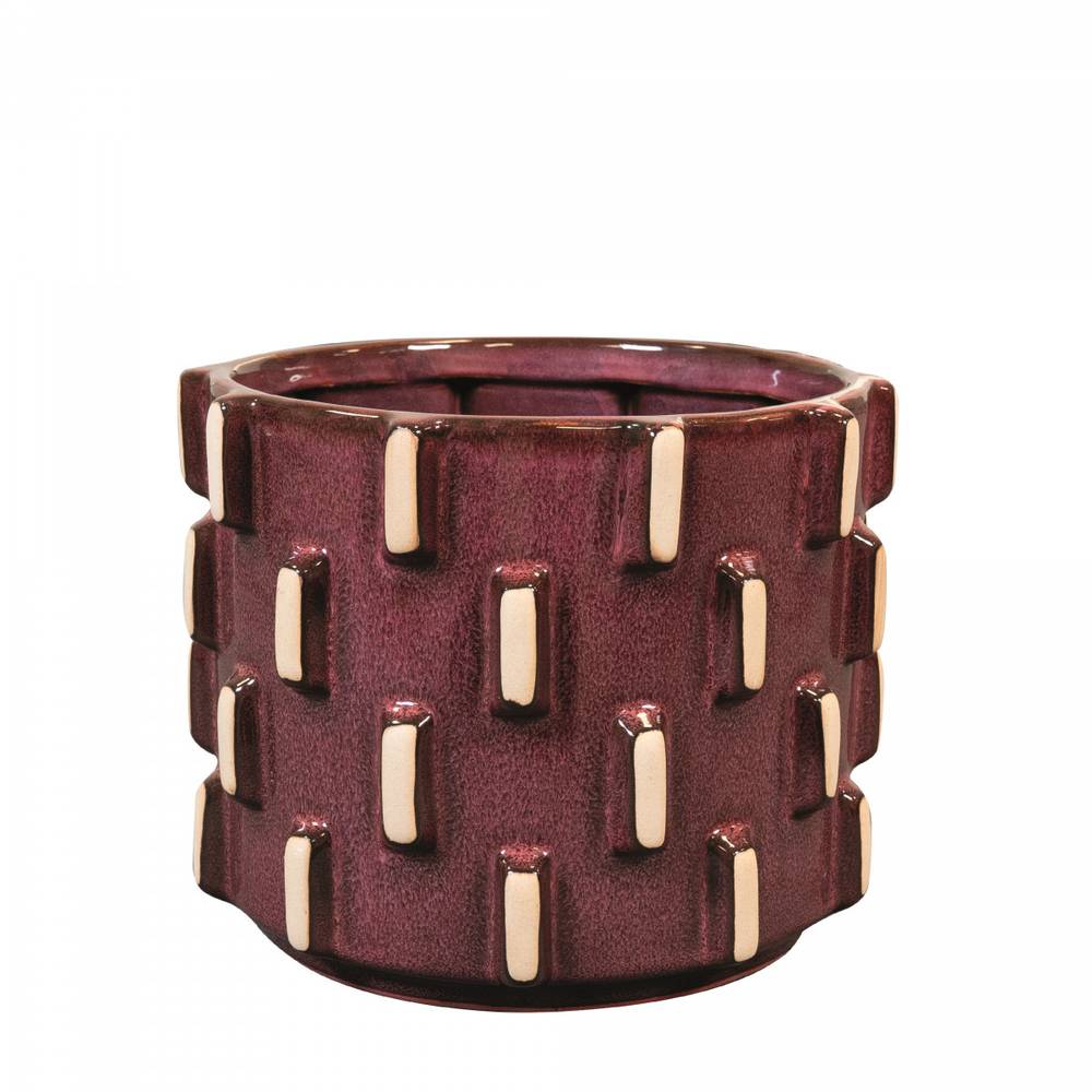 Keramik Übertopf Inez weinrot D19cm H15cm 