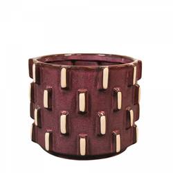 Keramik Übertopf Inez weinrot D19cm H15cm 