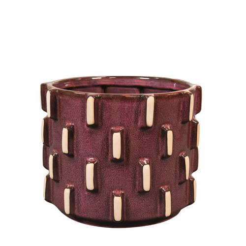 Keramik Übertopf Inez weinrot D19cm H15cm 