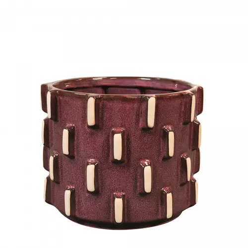 Keramik Übertopf Inez weinrot D19cm H15cm 