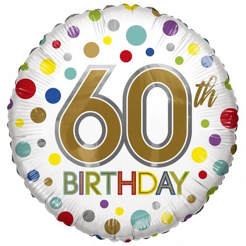 Ballon Eco 60th Birthday Rund mix D45cm