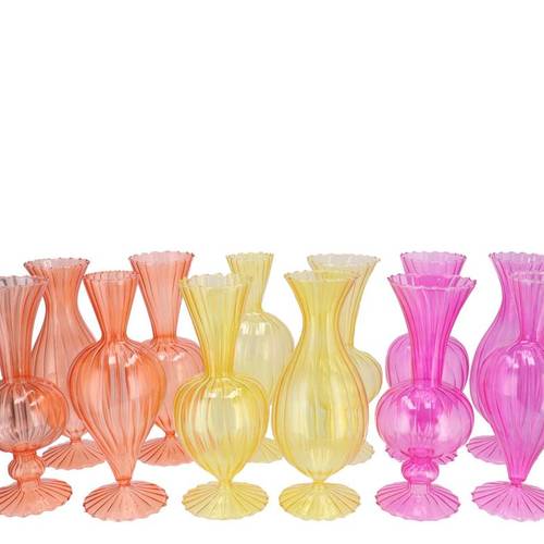 Glas Vase Sunny Dutch mix orange 10x10x20cm