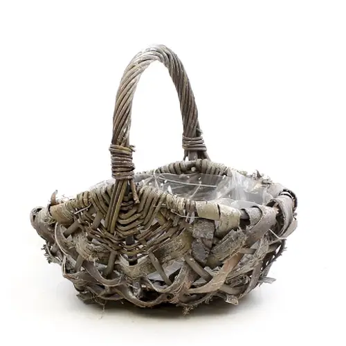 Korb Henkel grau 28x20x14/30cm