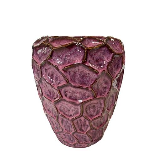Keramik Vase Honeycomb lila D19cm H22cm