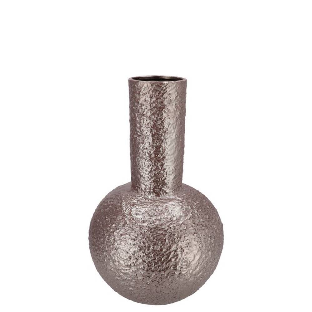 Keramik Vase Evora Metallic grau 13x13x19cm
