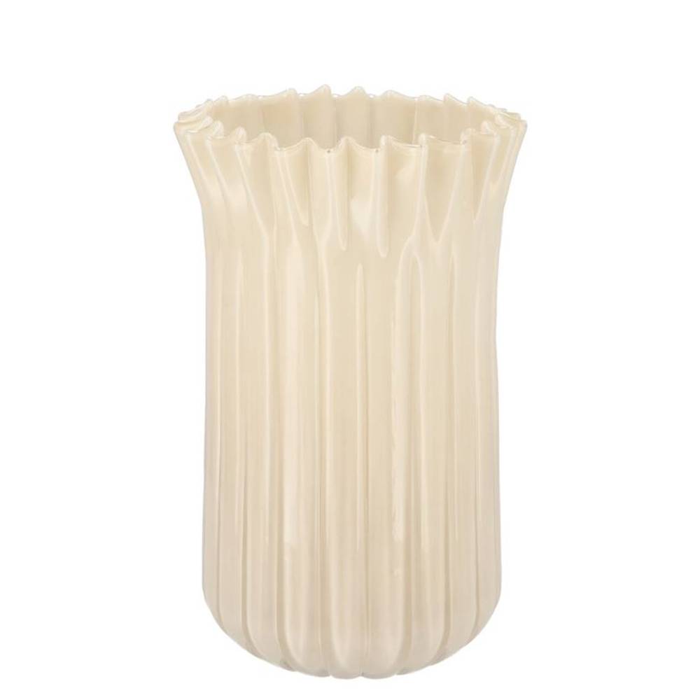 Glas Vase Imke Milky creme 19x19x32cm