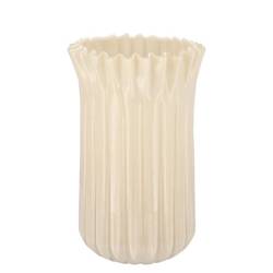 Glas Vase Imke Milky creme 19x19x32cm