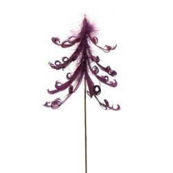 Baum Feder auf Stab lila D12cm L40cm