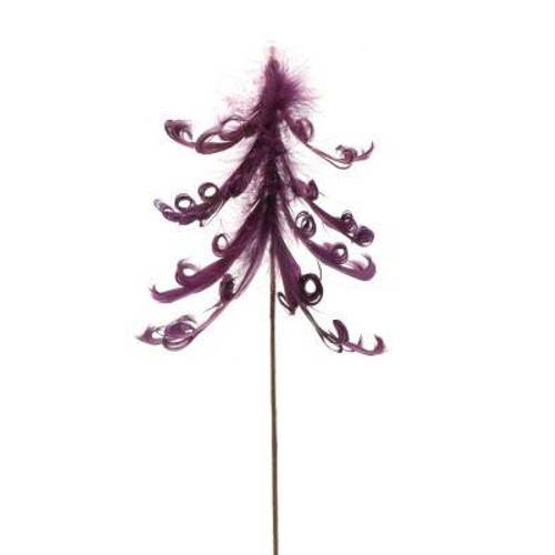 Baum Feder auf Stab lila D12cm L40cm