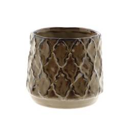 Keramik Übertopf Zaria dunkel braun D12cm H11cm