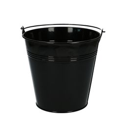 Zink Eimer schwarz +Henkel D16cm H15cm