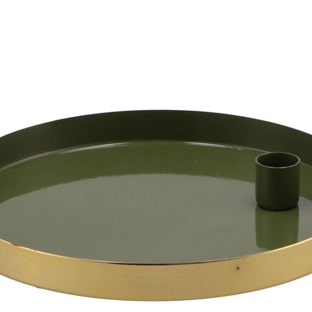 Kerzenständer Teller grün 22x2,5cm