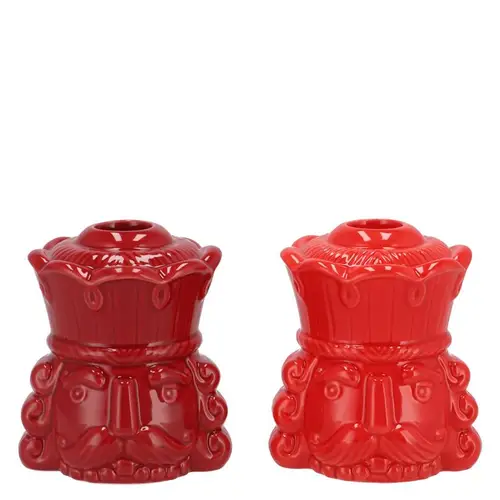 Kerzenständer König Jolie rot mix 09x08x11cm