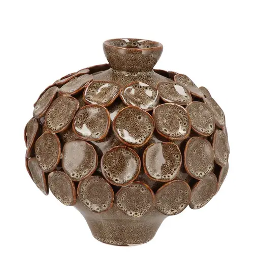 Keramik Vase Nancy Blumen braun 19x19x19cm