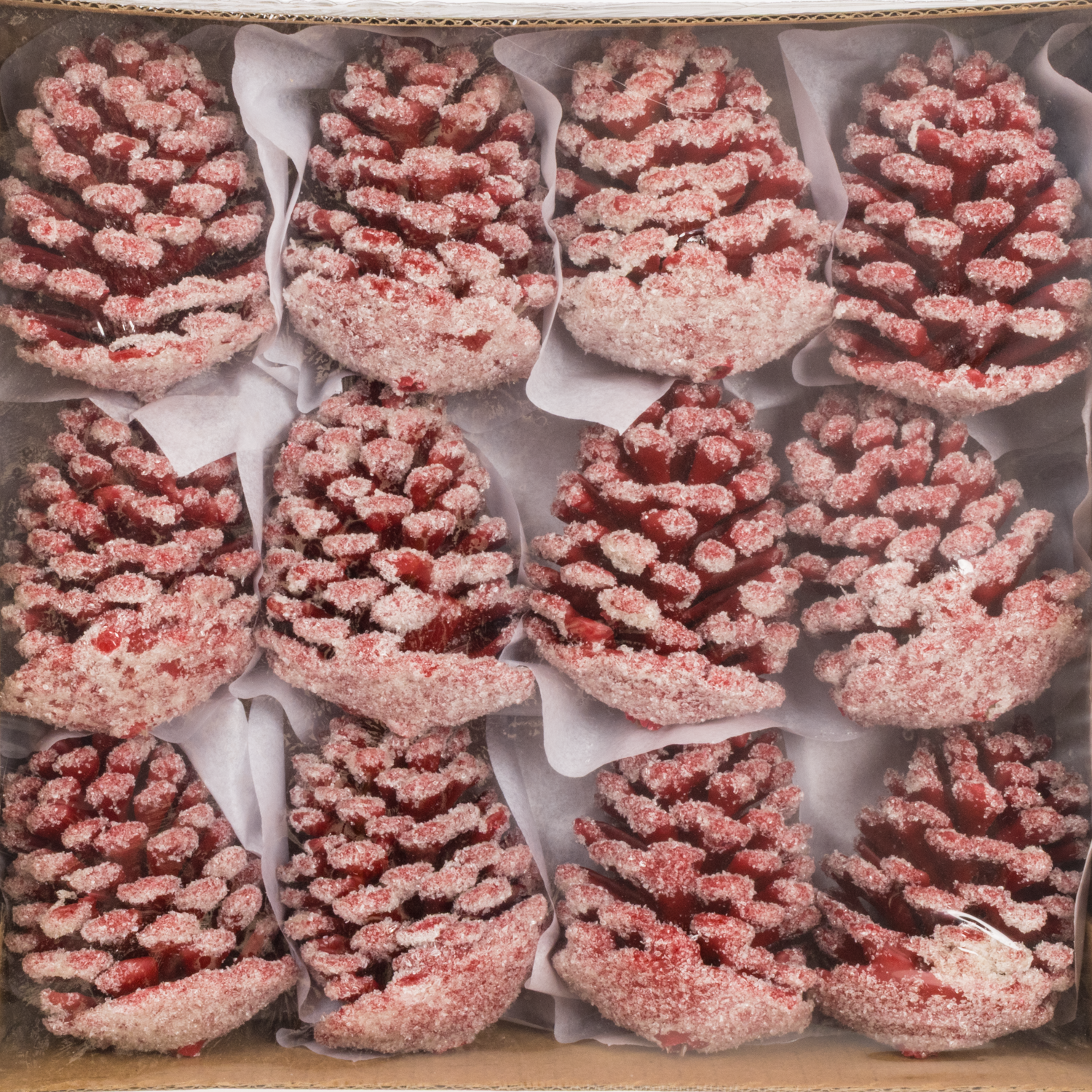 Zapfe rot Schnee Wachs 9cm