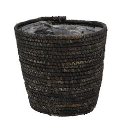 Korb Seegras Stroh schwarz D20cm H20cm