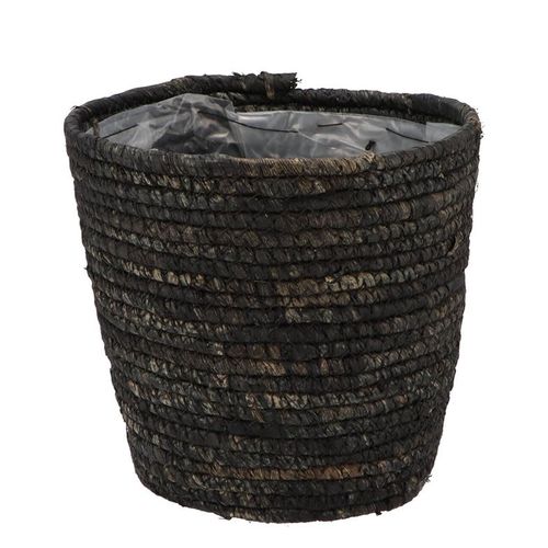 Korb Seegras Stroh schwarz D20cm H20cm