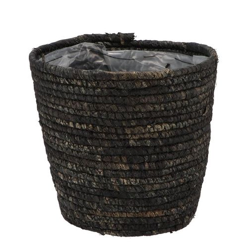Korb Seegras Stroh schwarz D20cm H20cm