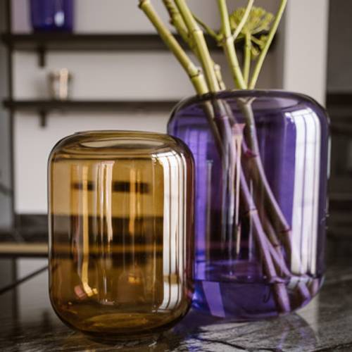 Glas Vase Aunton lila D28cm H38cm