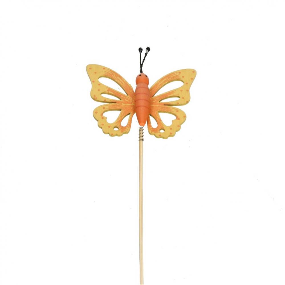Schmetterling auf Stab orange L50cm D08cm 
