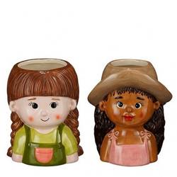 Keramik Übertopf Woman mix D13cm H16cm
