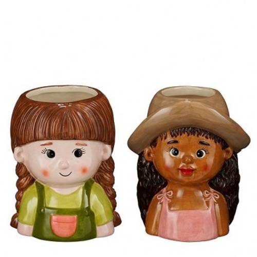 Keramik Übertopf Woman mix D13cm H16cm