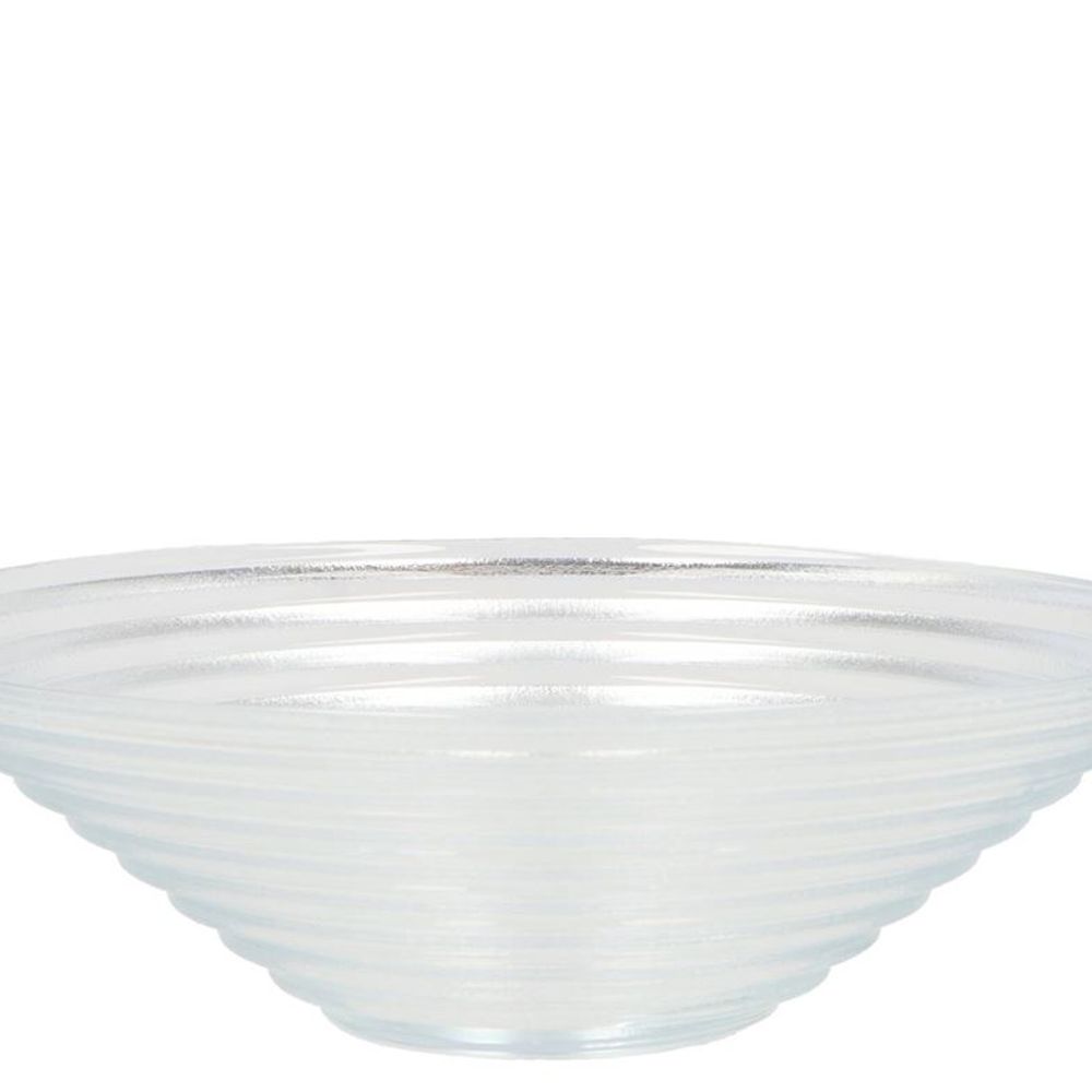 Glas Schale Konisch Rille D23cm