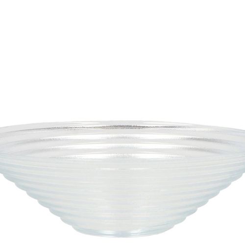 Glas Schale Konisch Rille D23cm