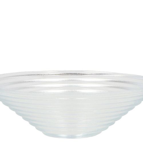 Glas Schale Konisch Rille D23cm