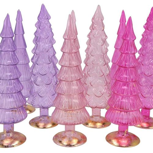 Weihnachtsbaum lila rosa glas 9x35cm