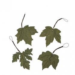 Herbst Deko Hänger Blatt Holz grün 08x08cm 