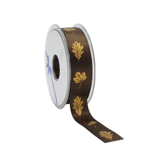 Band Autumn Leafs dunkel braun 23mm 25m