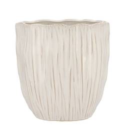 Keramik Übertopf Lima Oval weiss 31x18x21cm