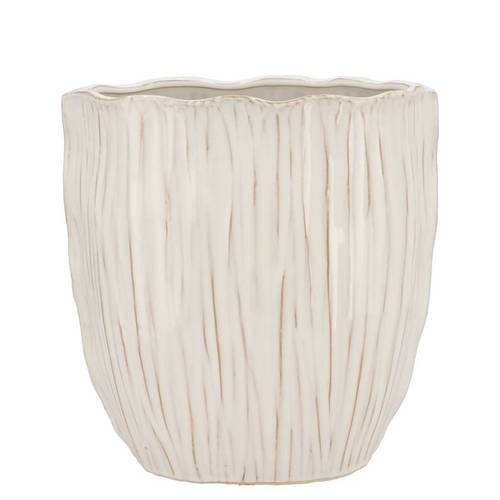 Keramik Übertopf Lima Oval weiss 31x18x21cm