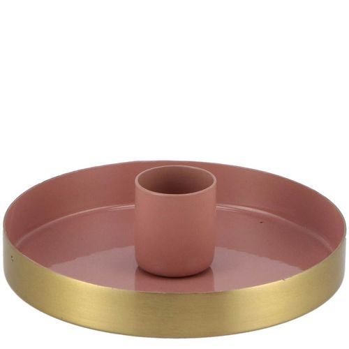 Kerzenständer Teller rosa 10x10x2,5cm