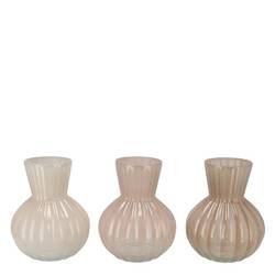Glas Vase Feline mix creme D12cm H15cm