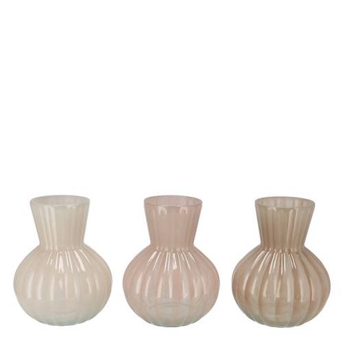 Glas Vase Feline mix creme D12cm H15cm