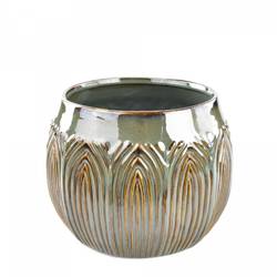 Keramik Topf Lotus grün D20 H15cm 